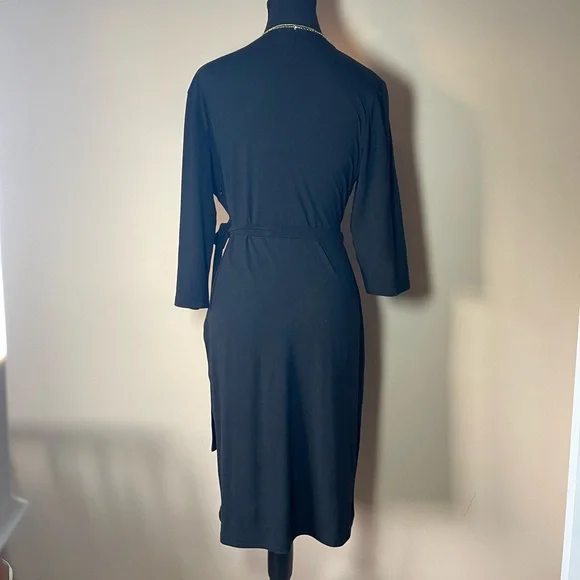 Elegant Black Wrap Dress - Picture 3 of 6